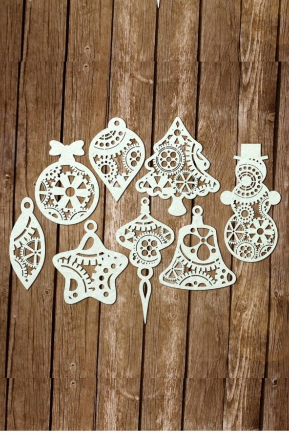 Yılbaşı Ağacı Süsü 8 li Yılbaşı Süsü Noel Süsü Christmas Ornament