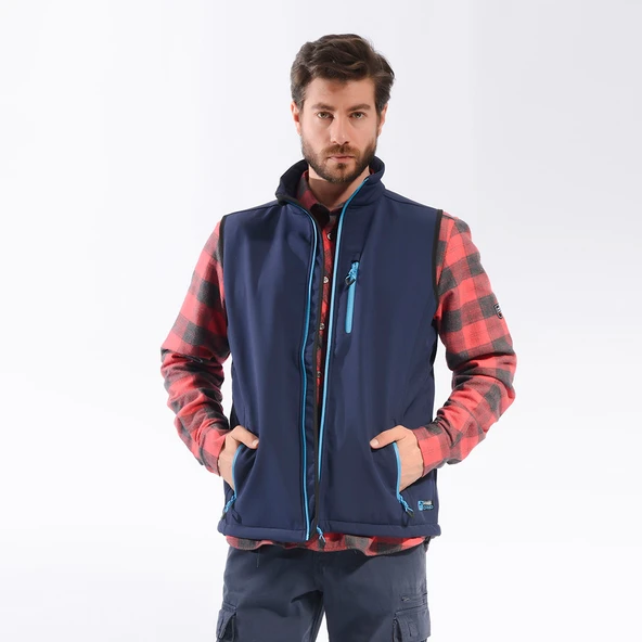 FreeCamp Vest Erkek Softshell Yelek-LACİVERT