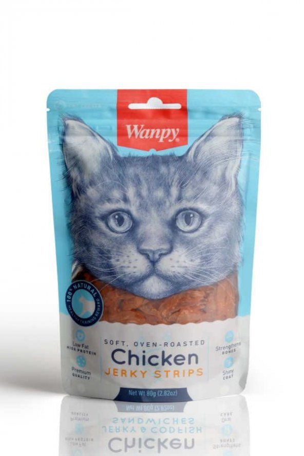 Wanpy Gerçek Tavuk Fileto 80 gr CA-04S-01 Yumuşak Kedi Ödülü Yumuşak Kedi Ödülü