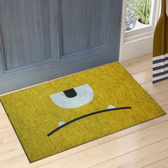 Canavar Emoji Çift Taraflı Kauçuk Kapı Önü Paspası ürün görseli