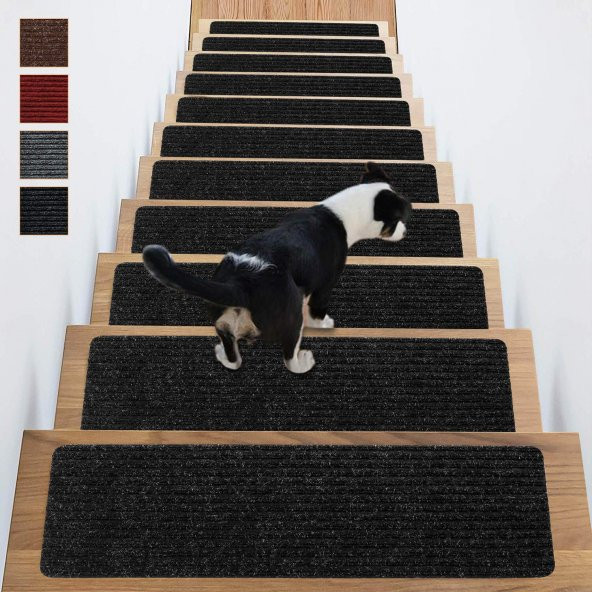 Stepmat Kaymaz Tabanlı ve Yıkanabilir Merdiven Basamak Halısı