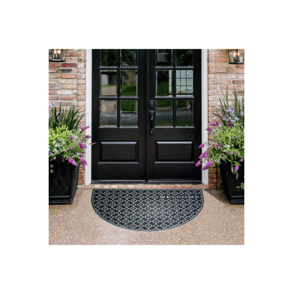 Gri Welcome Yazılı Toz ve Çamur Sıyırıcı Kauçuk Kapı Önü Paspası ürün görseli