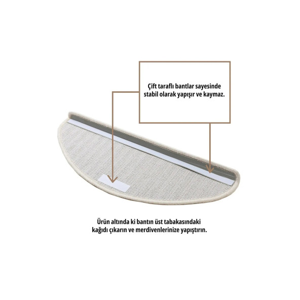 Stepmat Tufting Halıdan Basamak ve Merdiven Paspası - Resim 4
