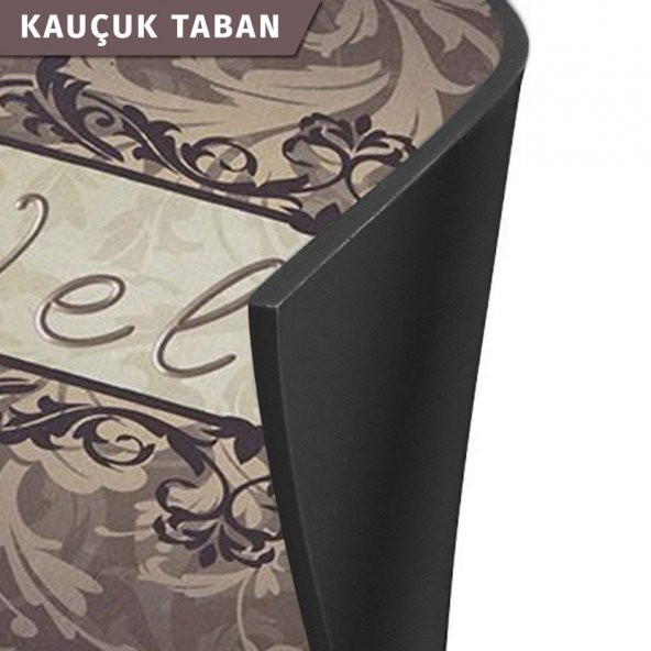 Çiçek Yağlı Boya Desenli Kauçuk Kapı Önü Paspası - Resim 4