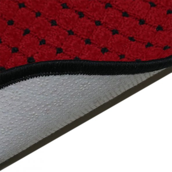 Kırmızı Bukle Kaymaz Tabanlı Merdiven Basamak Paspası / Halısı - Resim 3