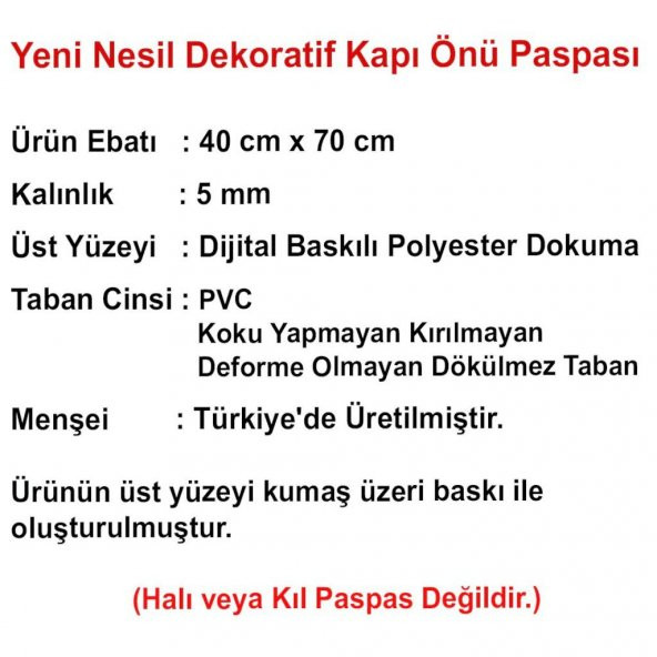 Welcome Yazılı Kauçuk Kapı Önü Paspası - 4