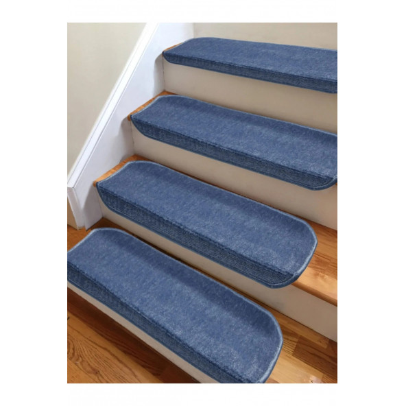 Mavi Kendinden Yapışkanlı Merdiven Basamak Paspası / Halısı