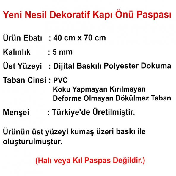 Welcome Home Yazılı Kauçuk Kapı Önü Paspası - 5