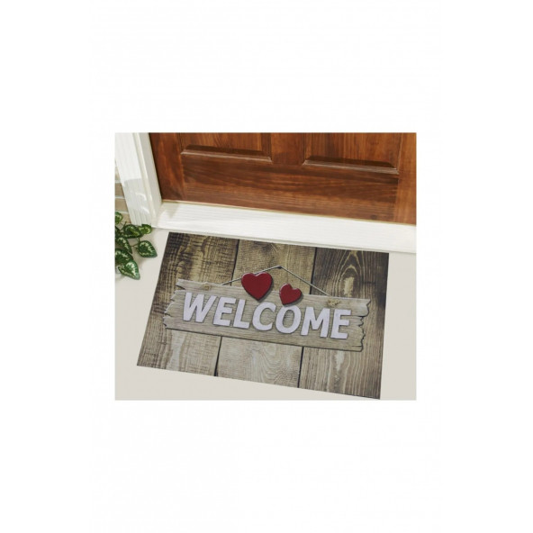 Welcome Yazılı Kauçuk Kapı Önü Paspası