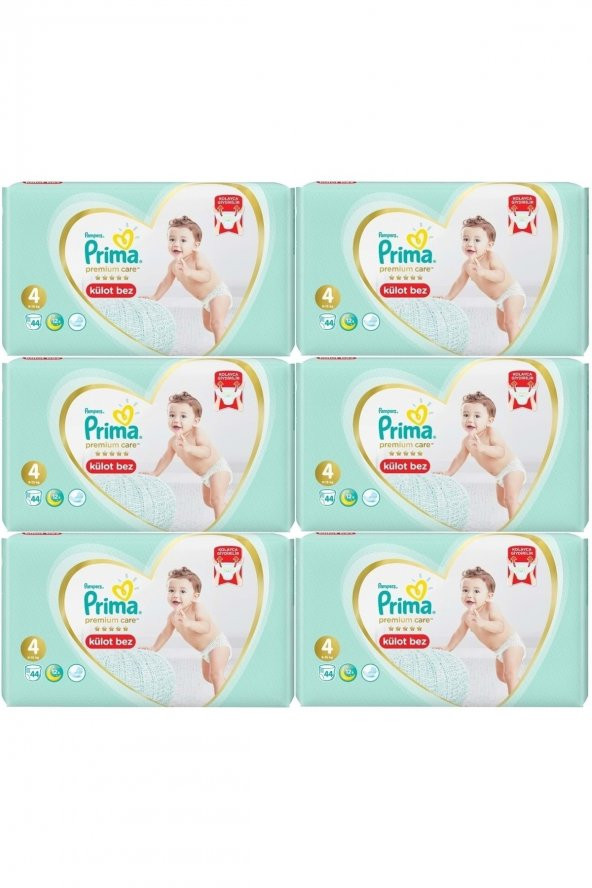 Prima  Premium Care Külot Bebek Bezi Beden:4 (9-15kg) 264 Adet Süper Ekonomik Mega Pk