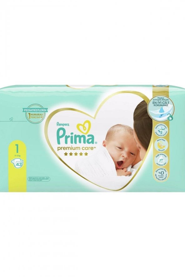 Prima  Bebek Bezi Premium Care 1 Beden Yenidoğan 43lü