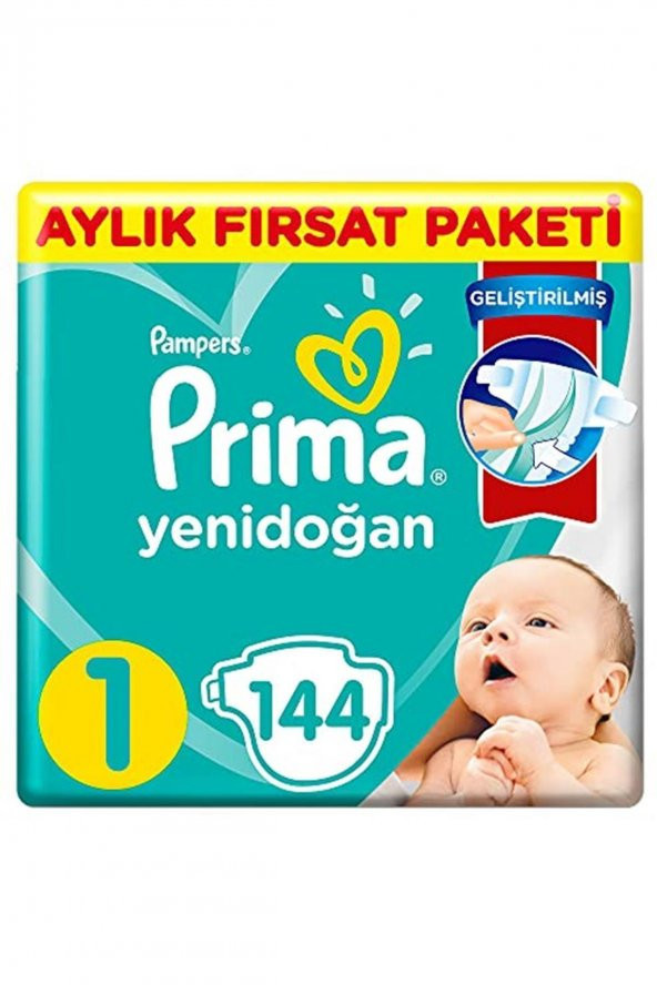 PRIMAN  Marka: Prima Bebek Bezi Aktif Bebek 1 Beden 144 Adet Aylık Fırsat Paketi Kategori: Bebek Bezi