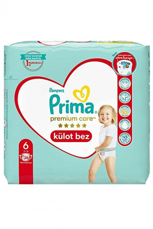 Prima  Premium Care Külot Bebek Bezi 6 Beden 28 Adet Ekstra Large Ikiz Paket