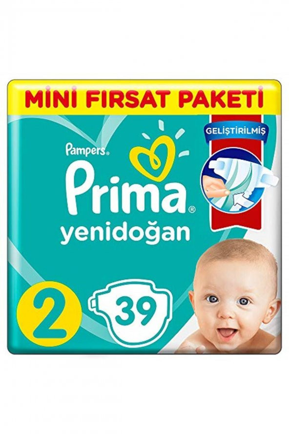 PRIMAN  Marka: Prima Bebek Bezi Aktif Bebek 2 Beden 39 Adet Standart Paket Kategori: Bebek Bezi
