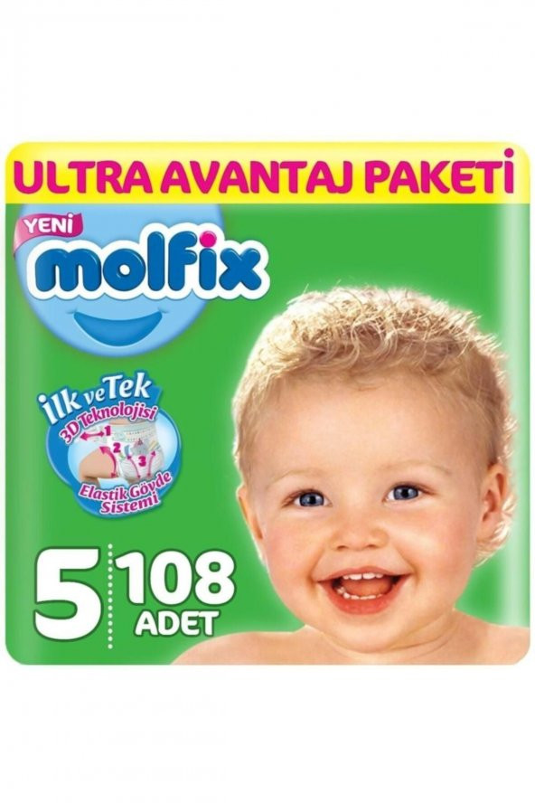 Molfix  Bebek Bezi 5 Beden Junior 11-18 kg 108 Li