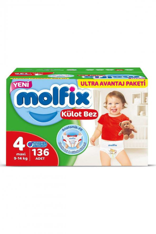 Molfix  Külot Bebek Bezi 4 Beden 136 Adet Ultra Avantaj Paketi Kutulu