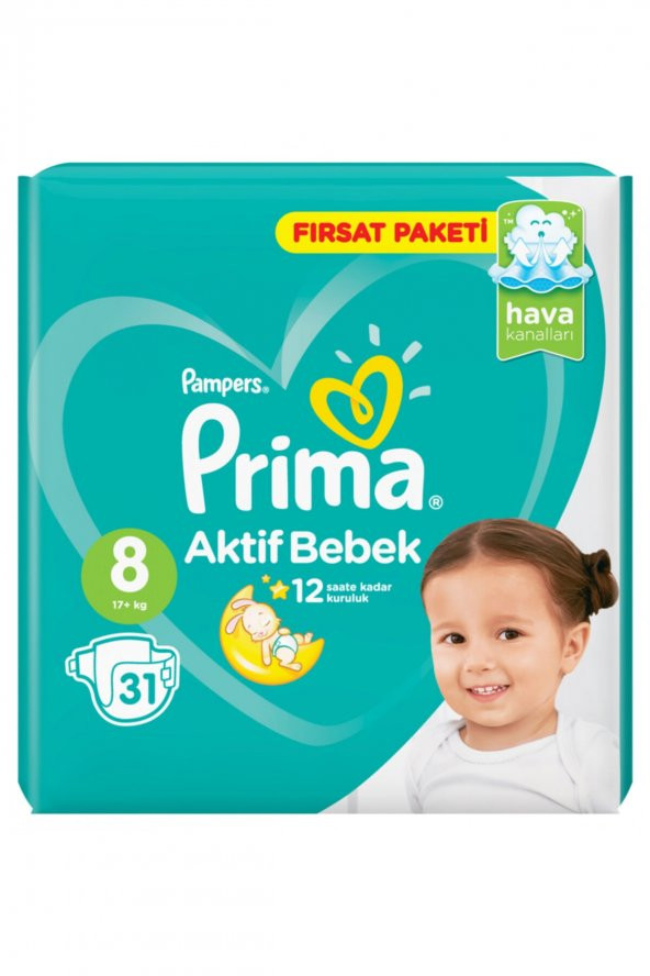 Prima Bebek Bezi Aktif Bebek 8 Beden 31 Adet Fırsat Paketi - 3