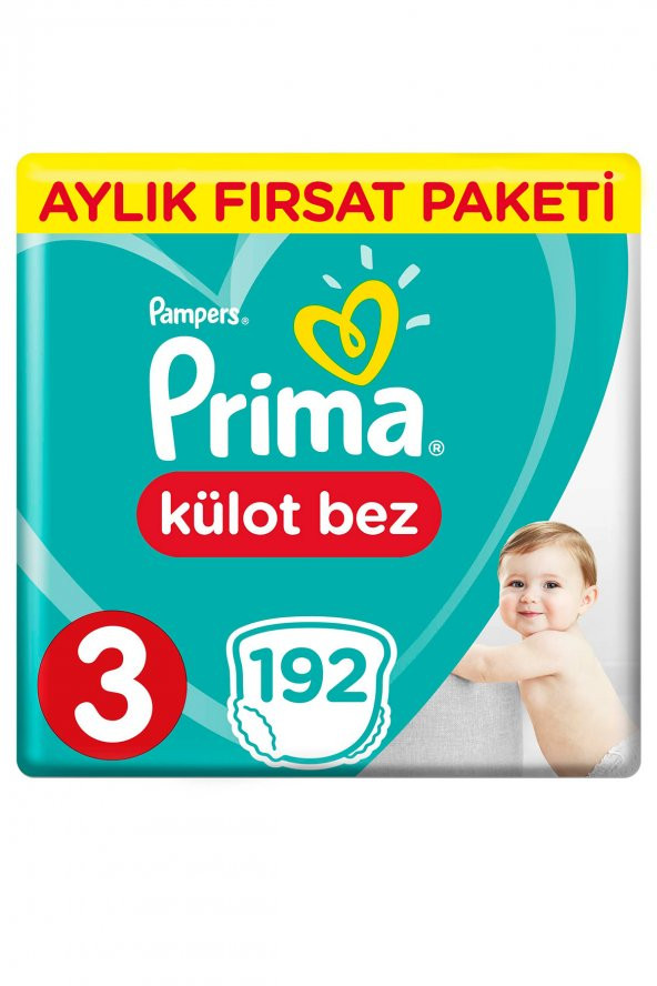 Prima Pants Külot Bebek Bezi 3 Beden Midi Aylık Fırsat Paketi 64 Adet x3