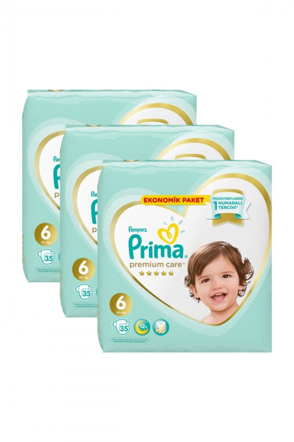 Prima Premium Care 6 Beden Ekstra Large Bebek Bezi 35x3 105 Adet