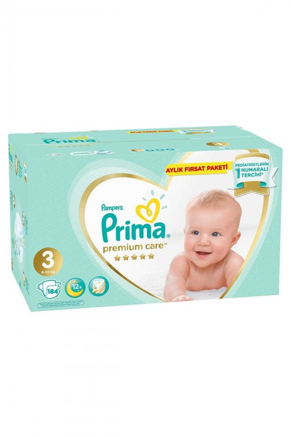 Prima Bebek Bezi Premium Care 3 Beden 184 Adet Aylık Fırsat Paketi - 2