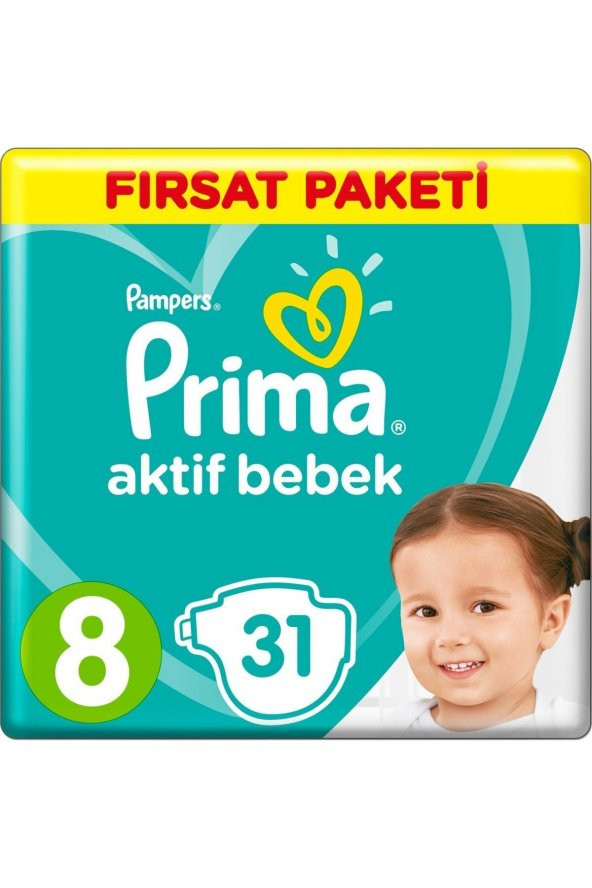 Prima  8 Beden 31 Adet Bebek Bezi 17+ kg