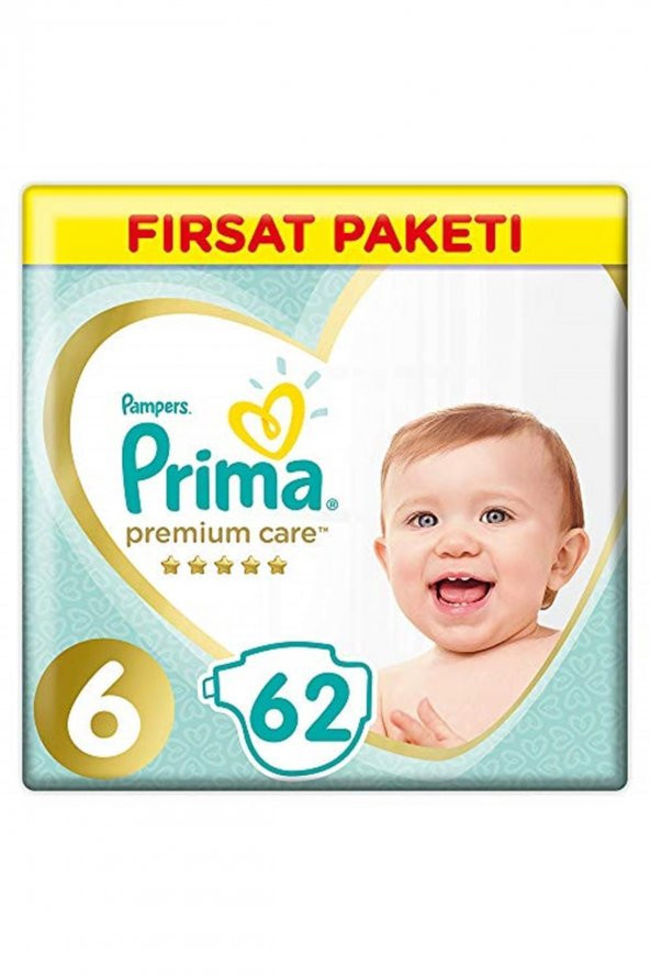 Prima  Bebek Bezi Premium Care 6 Beden 62 Adet Ekstra Large Fırsat Paketi