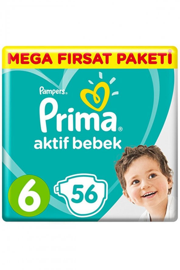 Prima  Aktif Bebek Mega Fırsat Paketi 6 Beden 56lı