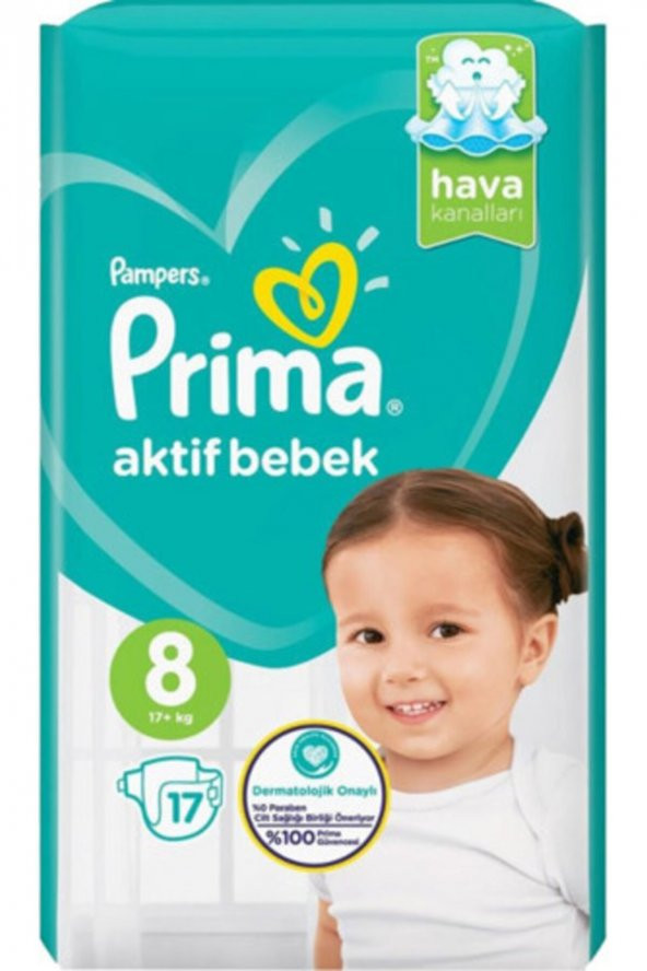 Prima Aktif Bebek 8 Numara xxx Large 17li Bebek Bezi