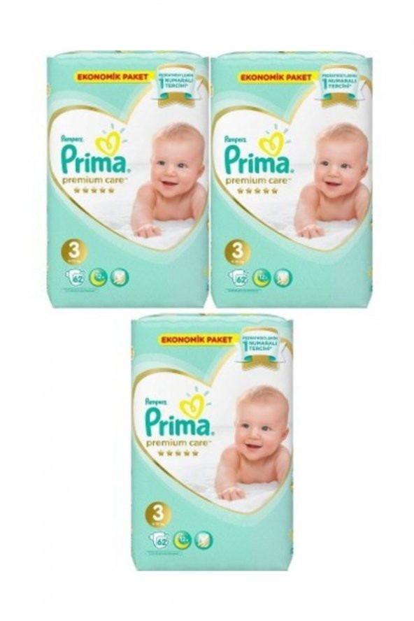 Prima Premium Care Bebek Bezi 3 Numara 62 Li 3 Ad