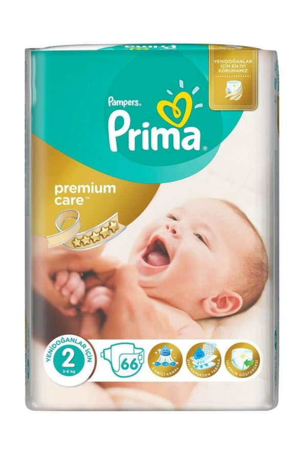 Prima  Premium Care Bebek Bezi İkiz 2 No.3-6 Kg 66 Adet