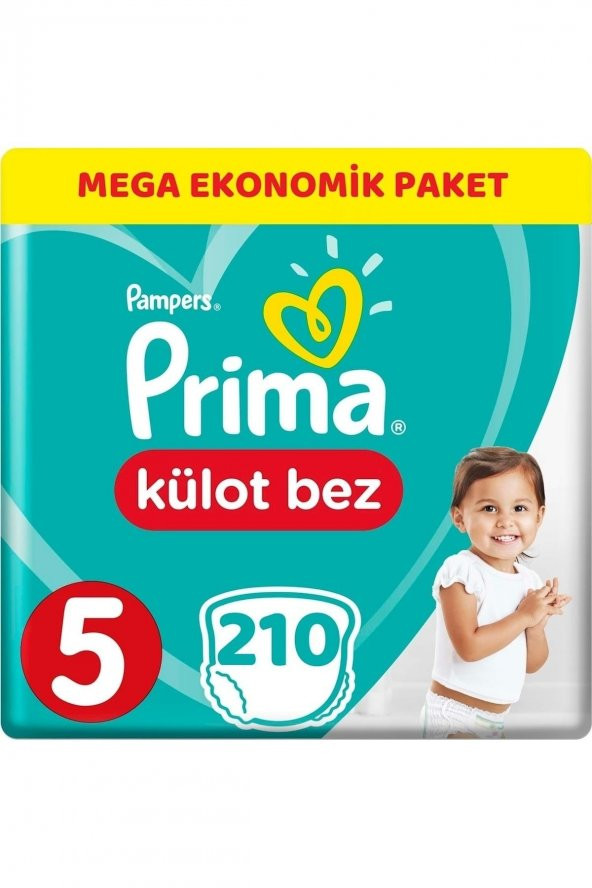 Prima  Külot Bebek Bezi Beden:5 (11-18kg) Junior 210 Adet Mega Ekonomik Pk