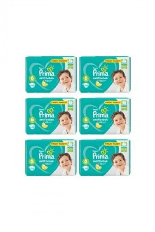 Prima 6 Beden 240 Adet 40x6 Lı Fırsat Paket Aktif Bebek 13-18 kg Bebek Bezi