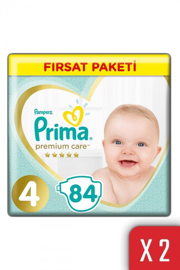 Prima  Premium Care Bebek Bezi 4 Beden 9-14 Kg 168li Maxi Fırsat Paketi