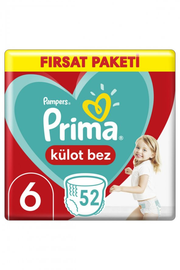 Prima  Külot Bebek Bezi Fırsat Paketi Xl 6 Beden 15 Kg+ 52 Adet