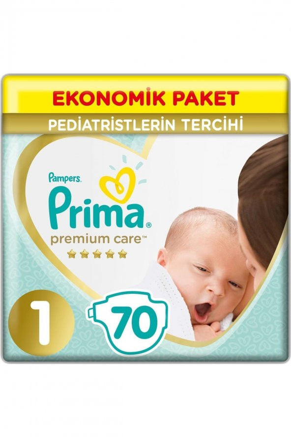 HECTOR EMPORİUM  Prima Premium Care Bebek Bezi Ekonomik Paket 1 Beden 70 Adet - 1