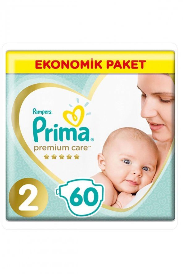 Prima  Premium Care 2 Beden 60 Adet Bebek Bezi Ekonomik Paket