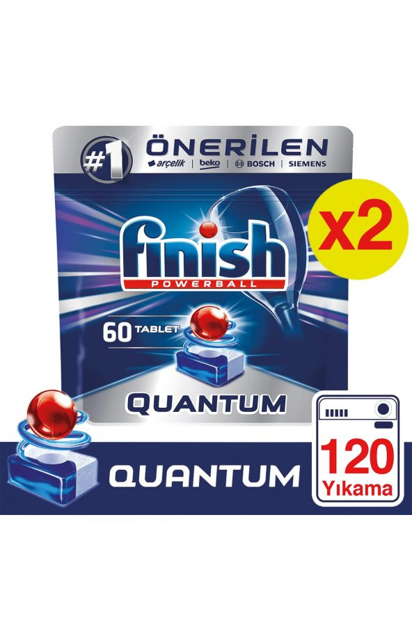 Finish  Quantum 120 Tablet Bulaşık Makinesi Deterjanı (60x2)