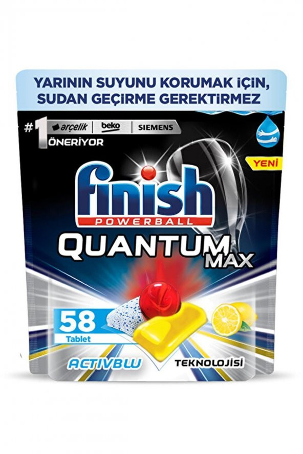 Finish  Quantum Max 58 Kapsül Bulaşık Makinesi Deterjanı Limon