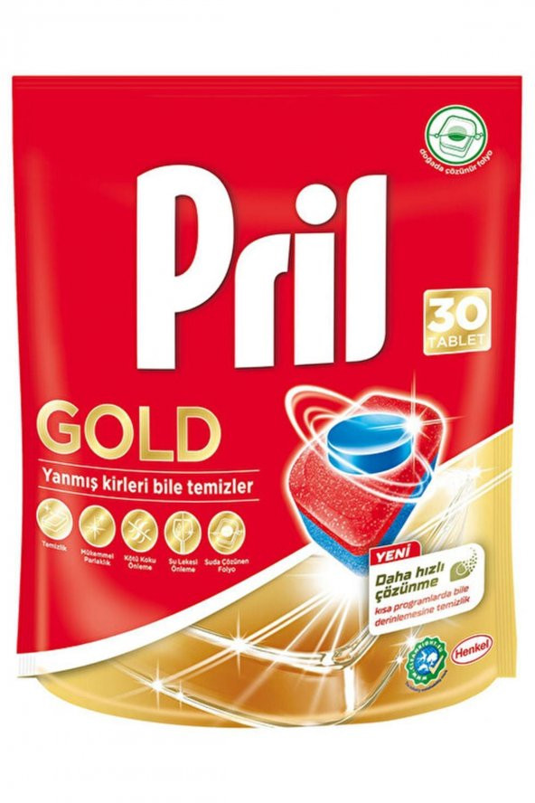 Pril  Bulaşık Makinesi Deterjanı Gold 30 Tablet