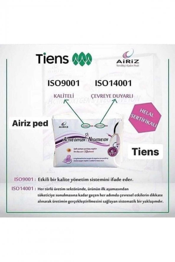 Tiens  Airiz Hijyenik Kadın Pedi 6lı Set 98 Adet Organik - 5
