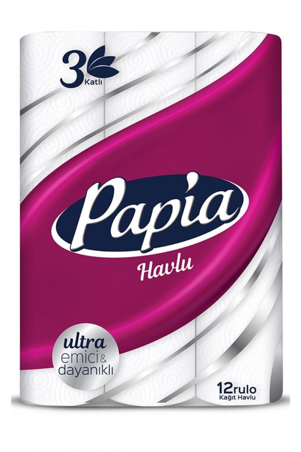 Papia 12li Kağıt Havlu 3 Katlı Ultra Emici Ve Dayanıklı