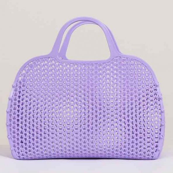 Demonte Plastik Plaj Çantası Mor - 2