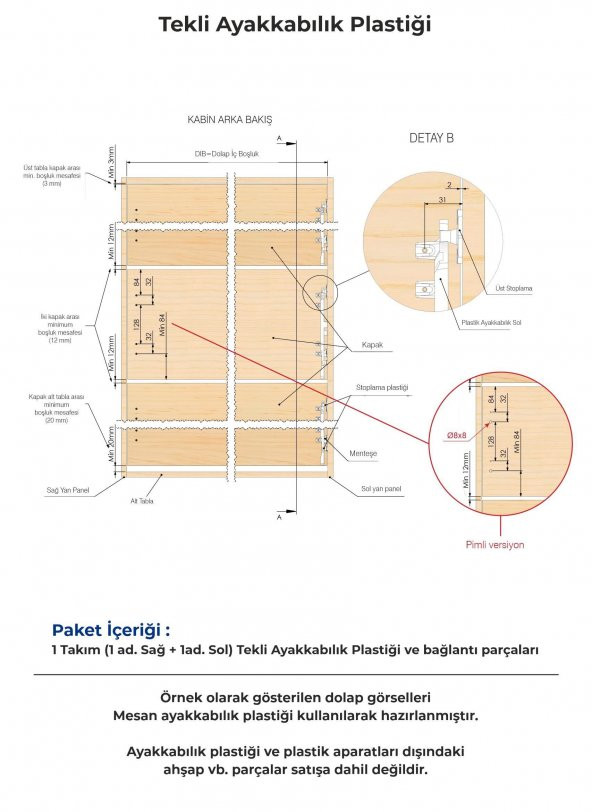 Mesan Shocab Tekli Ayakkabılık Beyaz - Resim 2