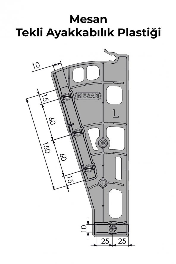 Mesan Shocab Tekli Ayakkabılık Beyaz - Resim 3