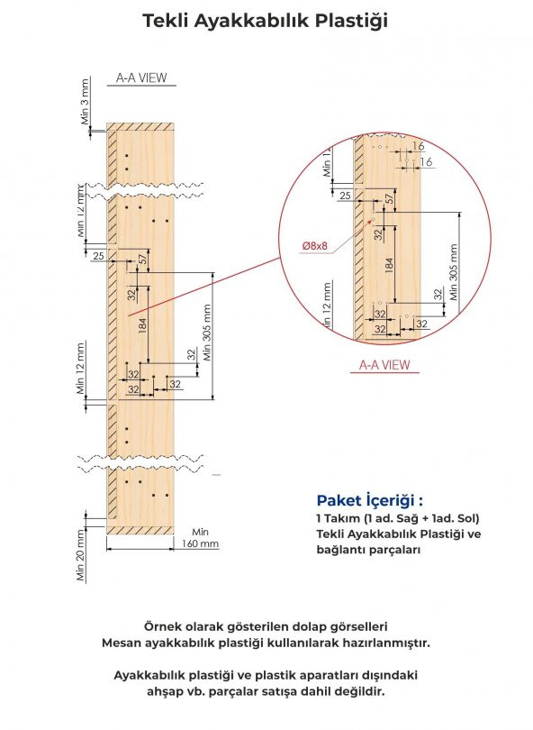 Mesan Shocab Tekli Ayakkabılık Beyaz - Resim 9