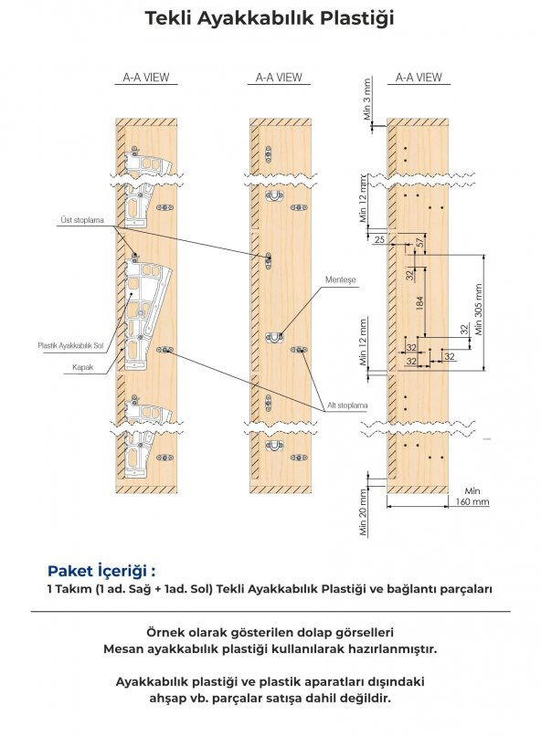 Mesan Shocab Tekli Ayakkabılık Beyaz - Resim 10