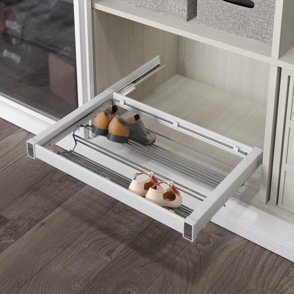 Starax Ayakkabılık Alüminyum 80cm Beyaz - 2