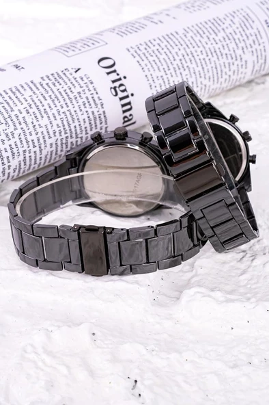 Sevgili Saati Bay Çift Kol Saatleri Siyah Sevgililer Günü Hediyesi ST-304256 - 2