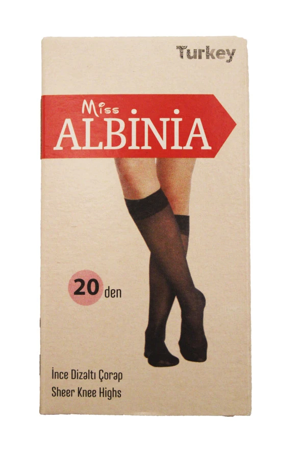 Alcanavm Albinia 20'den İnce Diz Altı Çorap  8689058356127