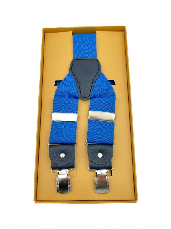 Brianze Deri Bağlantılı Mavi Pantolon Askısı